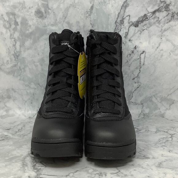 Original S.W.A.T Men 4 Black Leather Classic 9" Safety Work Boot Side Zip P23-31 - Picture 2 of 9